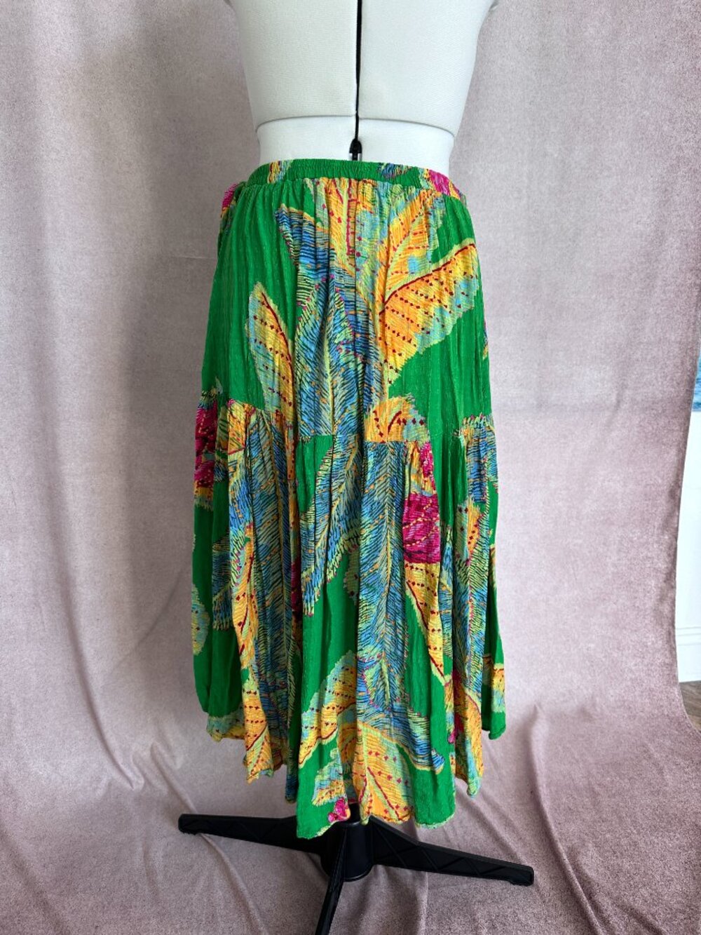Cynthia Rowley L Green Tropical Wrap Skirt - Picture 4 of 6